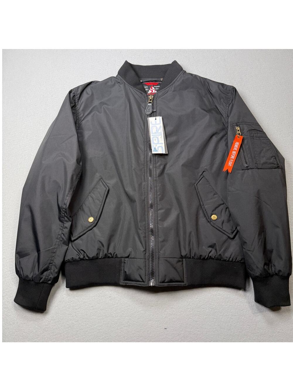 Spire By Galaxy Men's Flight Jacket Black Large $70